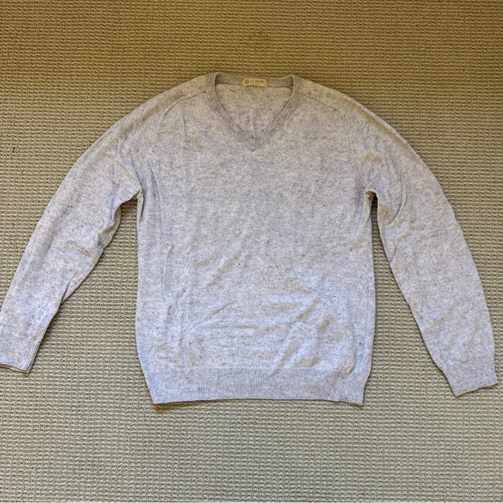 J. Crew Light Gray V-Neck Sweater for Men